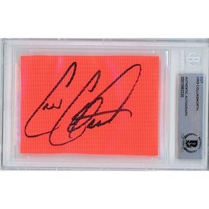 Cris Collinsworth Autographed Football TD Pylon Beckett Slab - Bengals, Gators